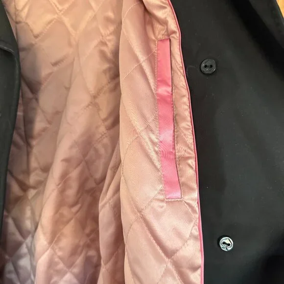 Kate Spade Black Trench/Rain Coat Size 8 - Picture 4 of 7